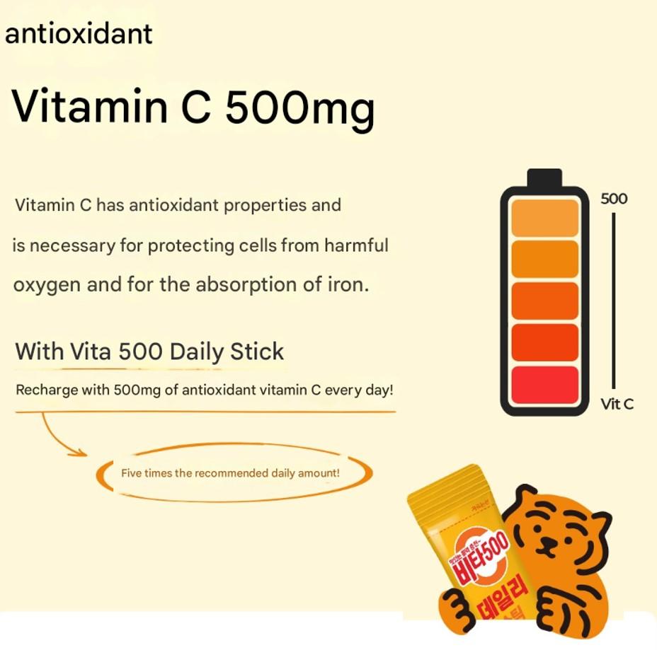 [Kwangdong] Vita500 Мультивитаминный ежедневный стик 2 г x 180 упаковок, 360 г