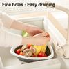 Складная корзина для слива с отверстиями для подвешивания Овощи Фрукты Паста Лапша Компактный кухонный дуршлаг