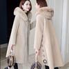 Granular Sheep Shearing Coat Women's Medium and Long Winter Imitation Fox Fur Hooded Body Imitation Fur Coat