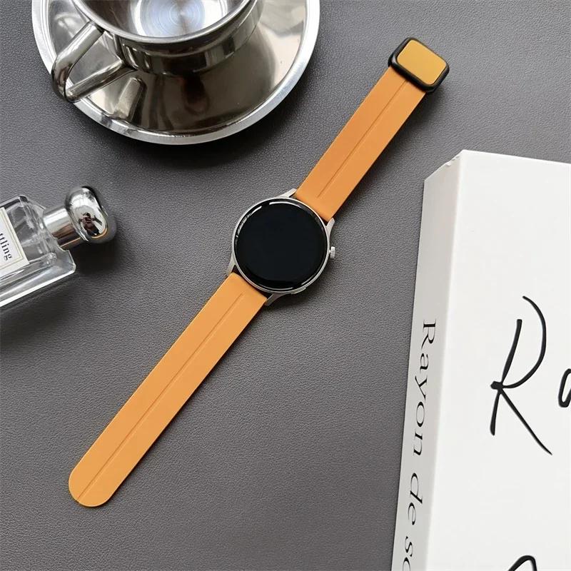20/22 мм Магнитная застежка Силиконовый ремешок Для Samsung Galaxy Watch 4 5 6 pro 40 мм 44 мм 45 мм 42/46 мм браслет для Huawei GT3 pro ремешок