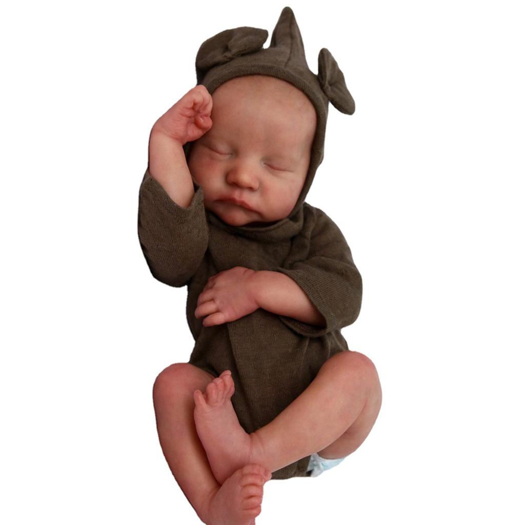 BZDOLL 48см 19дюймовая Кукла Реборн Спящая с 3D-расписанной кожей, Расписанная вручную, Мягкий винил Новорожденная девочка Художественная игрушка Рождественский Хэллоуин Подарок на день рождения
