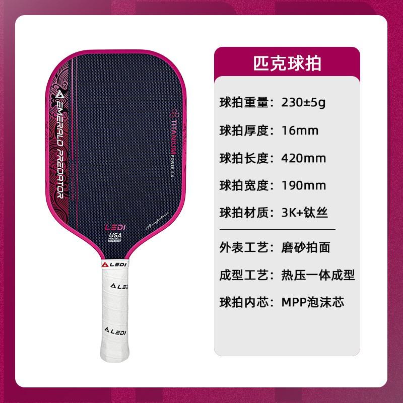 Professional 5th Gen Pickleball Paddle 3K Carbon Fiber Titanium Face MPP Foam Core Dual-Surface Design