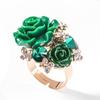 Retro Original Exaggerated National Wind Butterfly Rose Ring Crystal Bohemian Alloy Jewelry Women Gift