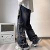 Модные мужские свободные узкие джинсы в стиле ретро High Street