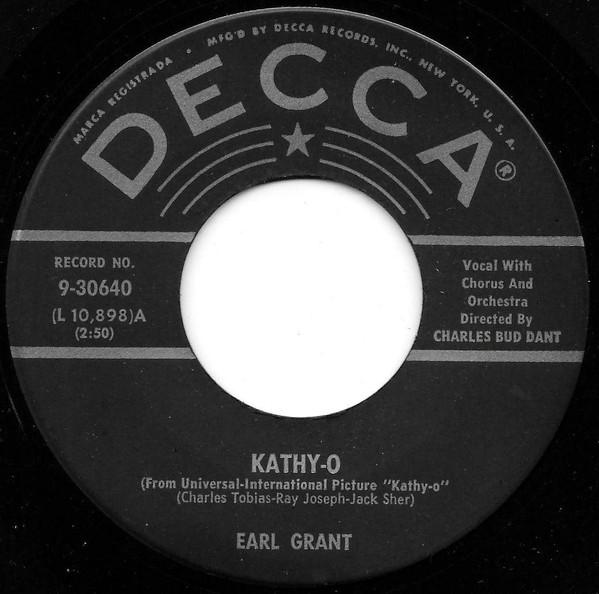 7-дюймовая пластинка EARL GRANT KathyO 930640 Decca 1958 США Soul Funk Б/у