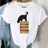 Милая женская футболка с рисунком кота в стиле 90-х годов, летняя модная футболка с принтом, футболка с коротким рукавом, женская женская одежда, повседневная футболка с графическим рисунком