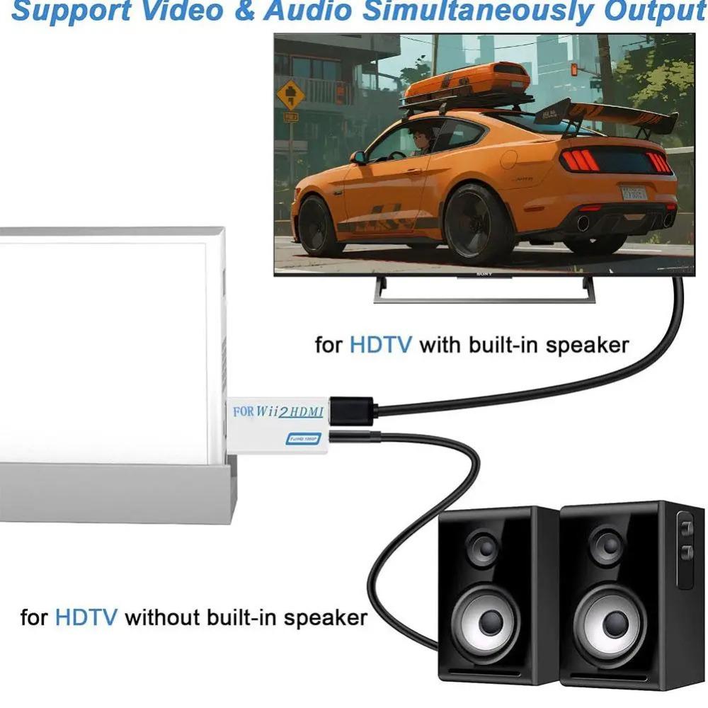 Для Wii к HDMI-совместимый адаптер-конвертер 3,5 мм аудио для ПК HDTV монитора 1080P 720P Wii2 к HDMI WII2HDMI Конвертер Адаптер