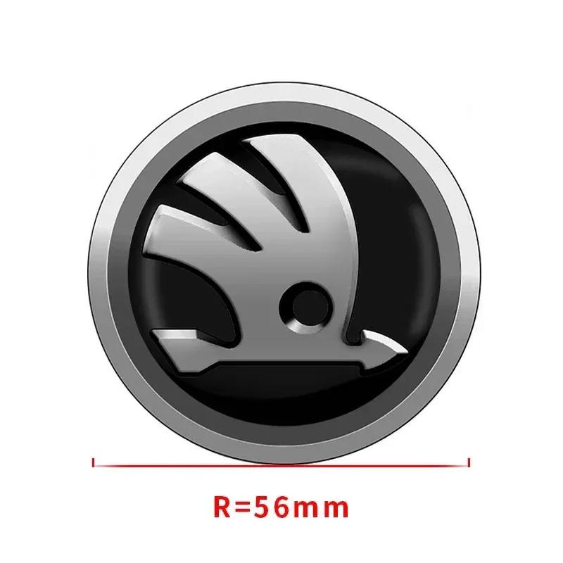 BYCP2 4PCS 56mm Car Badge Wheel Center Cover Stickers Hub Caps Decal For Skoda Octavia Kodiaq Fabia Rapid Superb A7 A5 2 Kamiq Karoq