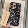 Чехол для телефона для iPhone 17 17Air 16 Pro Max 15 14 Plus 13 12 11 16E X XR XS Max Черный с узором из кружева Защитный Мягкая крышка Funda