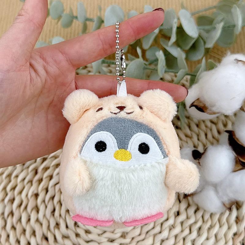 Cute Penguin Plush Key Ring Tourist Hat Penguin Keychain For Girls Gifts Creative School Bag Keychain