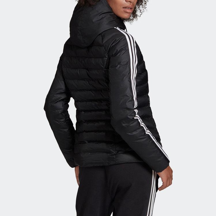 adidas Оригинальная Повседневная Теплая Спортивная Куртка с Капюшоном Женская Куртка Черная ED4784