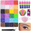 Resin Flat Bottom Acrylic Diamond Box Small Beads Flashing Nail Art Colorful Round Rhinestones DIY Decoration Materials