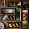Japanese Cuisine Strip Sushi Plate, Restaurant Ceramic, Long Platter Dessert Plate, Household Tableware