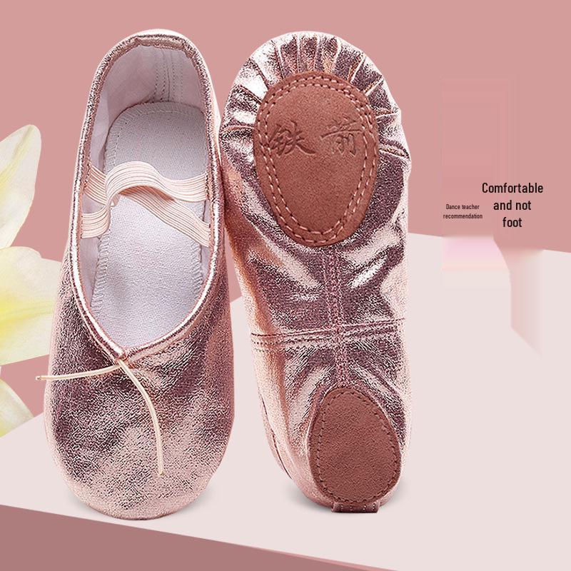 Girls' Pink Ballet Dance Shoes: Soft Sole, Non-Slip, Crystal Design, Toddler to Child Sizes