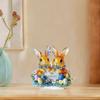 Easter Bunny Desktop Statue 2D Flat Acrylic Ornament Cute Accessories Lightweight Tabletop Figurine