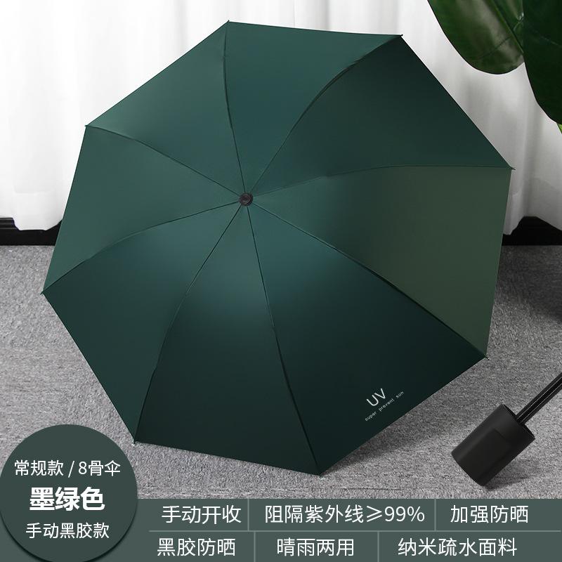 UV Automatic Folding Umbrella, Weather and Rain, Small Fresh Vinyl Sunscreen, Female UV Protection
