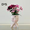 Цветочный горшок в виде лица в стиле Love Girl Head Plant Pot Small Lady Face Planter для суккулентных комнатных и уличных растений, центральный элемент рабочего стола для гостиной