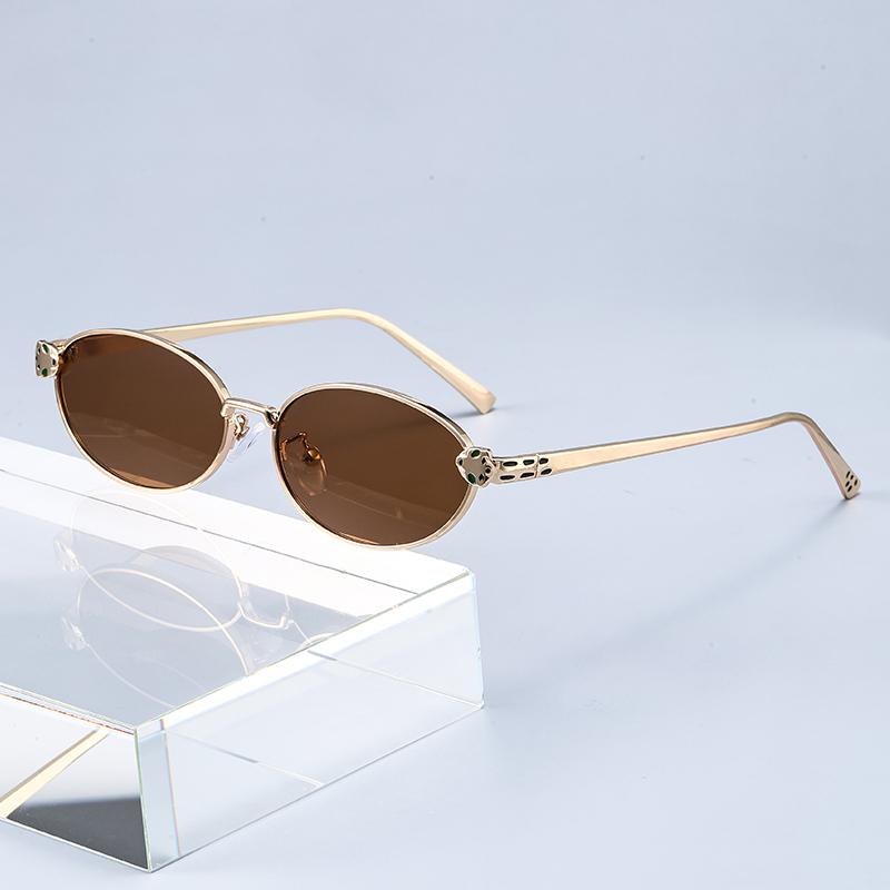 Xiaomi Women Small Oval Sunglasses UV400 Alloy Frame Hollow Decor Temple Gradient Lens Fashion Daily Party Shades