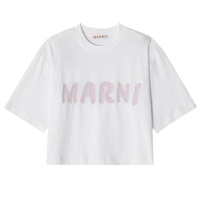 Marni Thje0333p0 UScS11 L6w01 Женская футболка с логотипом S, короткий рукав