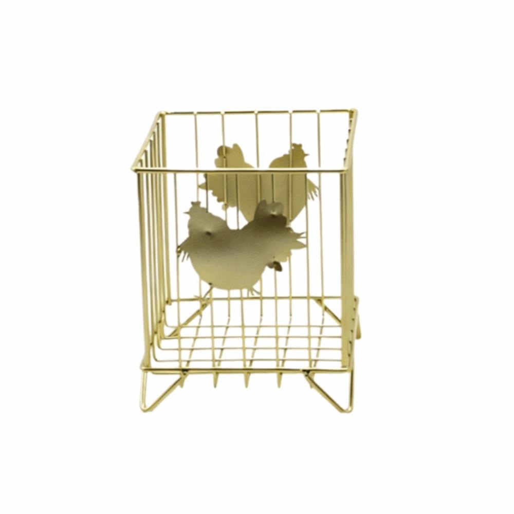 Rustic Egg Gathering Basket Sturdy Candy Storage Basket Hen Pattern Storage Basket Kitchen