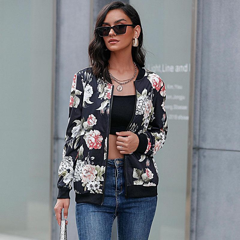 Повседневный тренд Универсальная модная куртка Женская принтованная куртка Бейсбольная одежда
