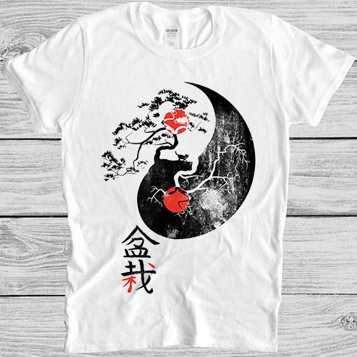 Бонсай Инь Ян Японское искусство Рисунок Мем Унисекс Подарок Футболка T Shirt M1049
