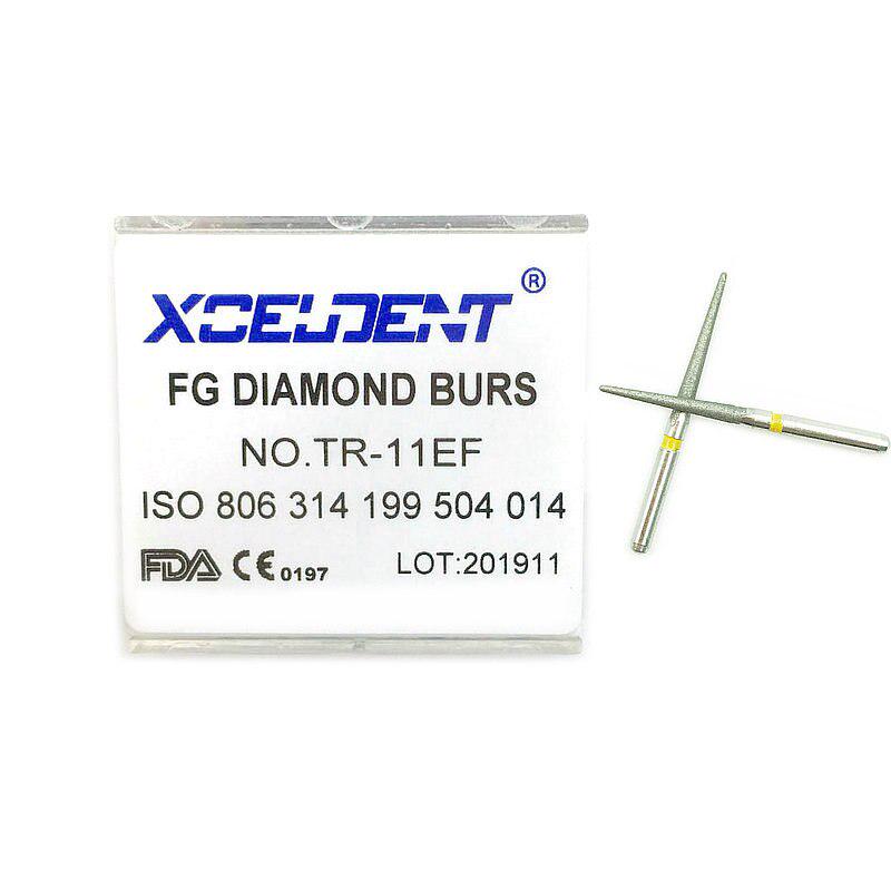 10 шт. TR-11EF стоматологические алмазные боры для полировки зубов, отбеливание, сверхтонкая высокоскоростная насадка FG 1,6 м