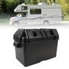 12V Бокс для аккумулятора RV Универсальный Бокс для аккумулятора прицепа Прочная конструкция Черный для аккумуляторов размером менее 325x195x185 мм