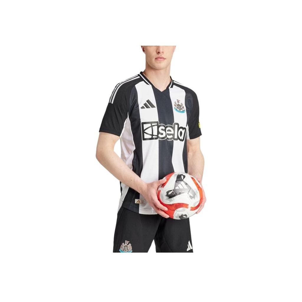Adidas Newcastle United 24/25 Home Comfortable Letter Short Sleeve Football Shirt Men Tops Black JJ4466
