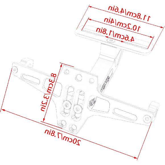 Motorcycle License Plate Bracket Holder CNC Aluminum Black Universal Fender Eliminator Kit With Plate Light