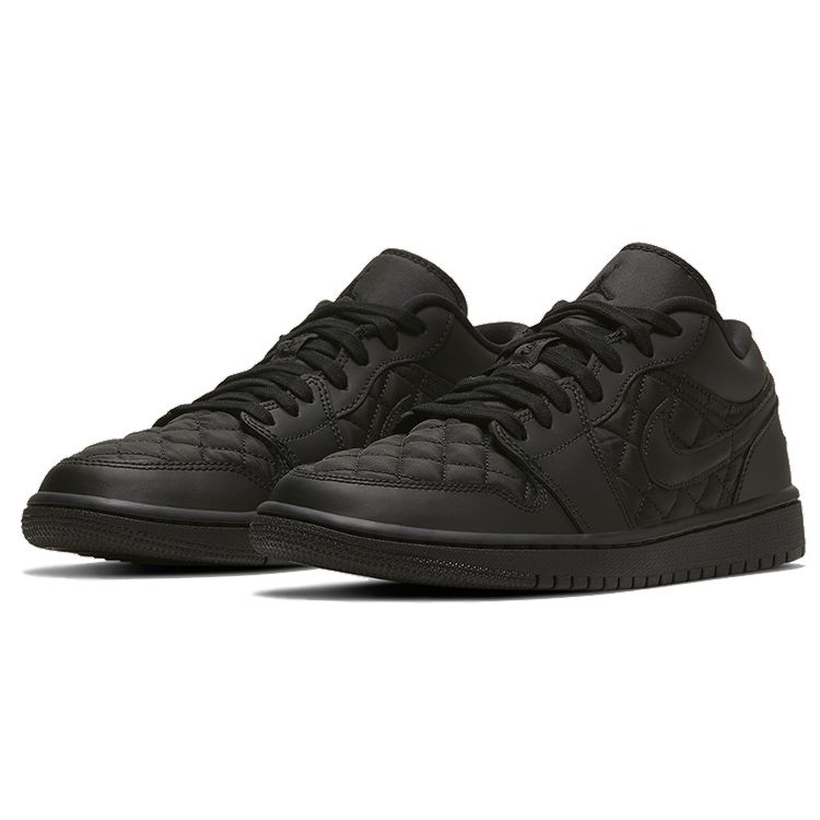 Air Jordan 1 Low Triple Черные стеганые женские кроссовки DB6480-001