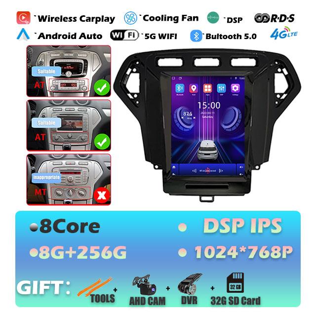 IPS Android 14 для Ford Mondeo 4 2006-2010 Carplay автомобильный радиоприемник мультимедиа видеоплеер навигация GPS стерео