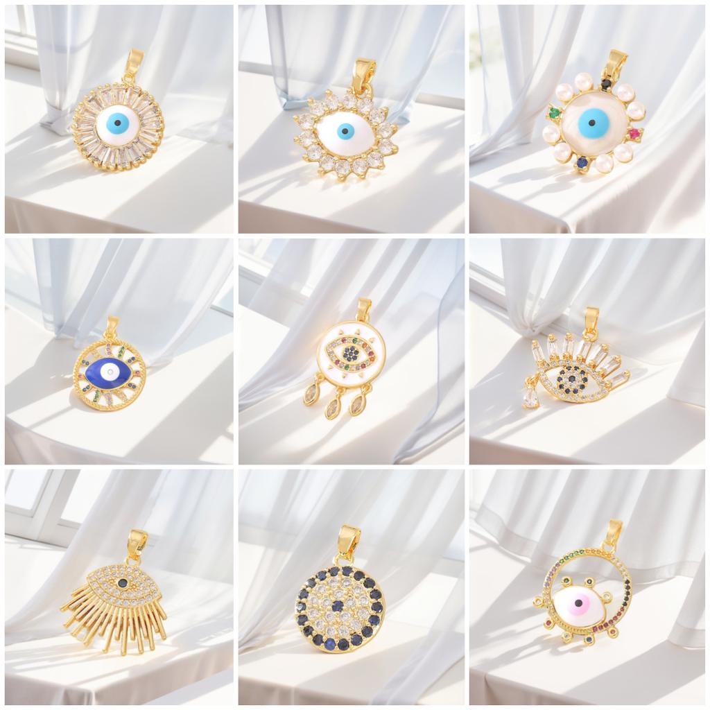 Devil'S Eye Jewelry Chain Pendant Hip Hop Jewelry Copper Gold Plated Zircon Accessories Pendant