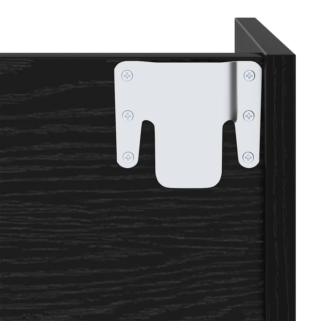 Shoe Cabinet Black Oak Effect 60 x 18 x 90 cm Engineered Wood