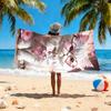 Sandproof Beach Towel Waterproof Microfiber 1Pc 2D Flat Printed Aesthetic Cat Animal Holiday Sunbath Lounger Blanket Seaside