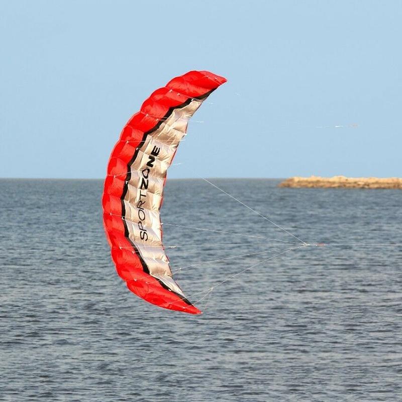 2,5 м Двухстрочный Парафойл Парашют Каскадер Спорт Пляж Уличные Игрушки Красный Воздушный Змей Премиум Клетчатая Ткань**