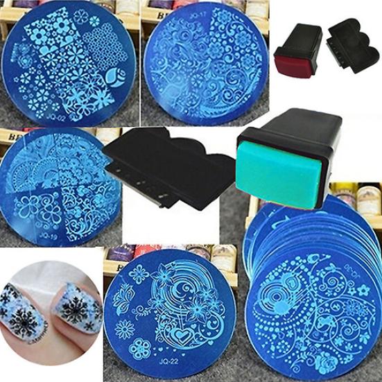 Инструмент для дизайна ногтей, скребок для штампов, трафарет, файлы для удаления ногтей, блестящий зеркальный порошок