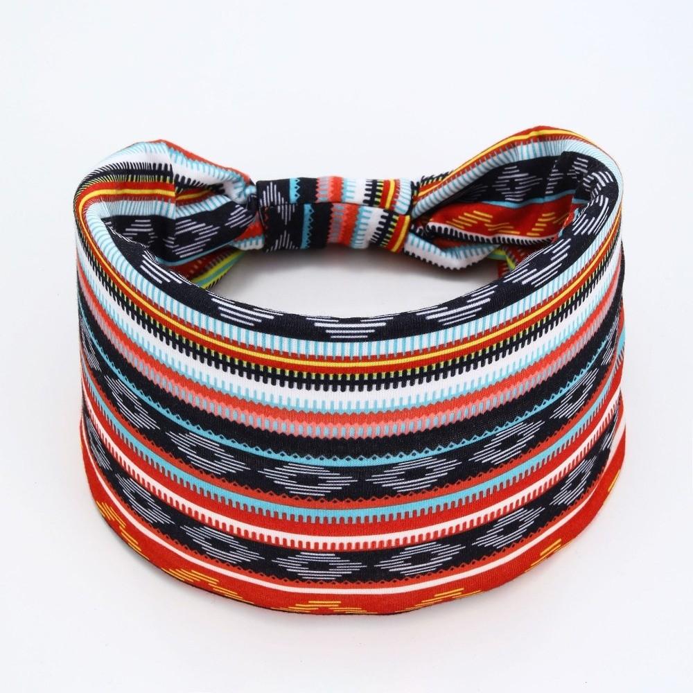 Широкие повязки на голову Boho, эластичный принтованный платок на голову, новая мягкая бандана для йоги