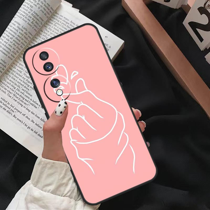 Kpop Сердце Рукой Пальцами Чехол Для Honor Magic 8 Pro 6 5 7 Lite Для Honor 200 400 50 70 90 X8b X9a X9b X9c X9d Win RT
