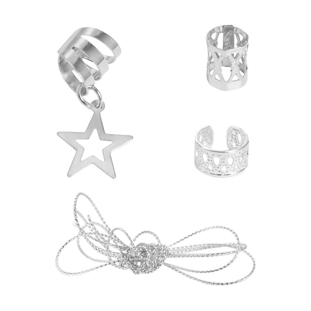 36pcs Dread Locks Hair Braiding Metal Cuffs Hair Braid Tubes Braided Hair Rope  Women