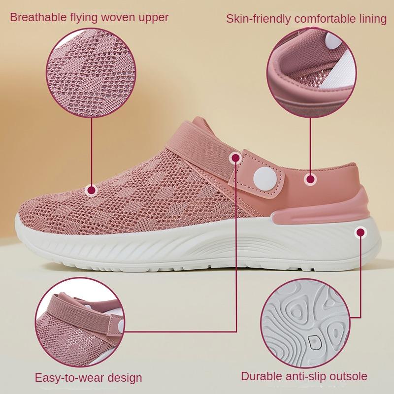 Туфли женские летние дышащие полутапочки ленивые мягкие подошвы один шаг повседневные туфли одинарные туфли женские сандалии