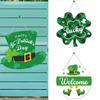 St. Patrick's Day Decorated Door Sign Hanging Decorations Irish Day Outdoor Porch Layout Listing