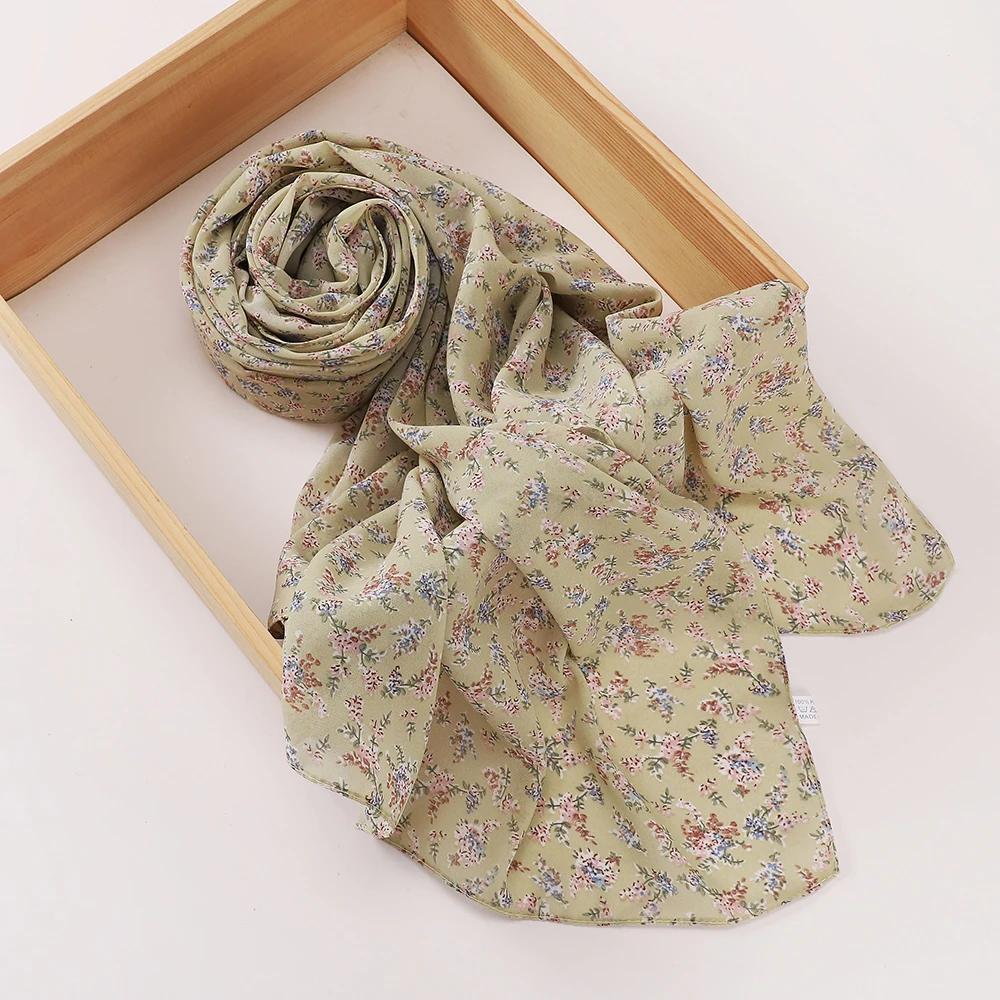 Print Chiffon Hijab Women Heavy Chiffon Bubble Scarf Leopard Popular Headscarf Wraps Bufanda Tudung Bawal