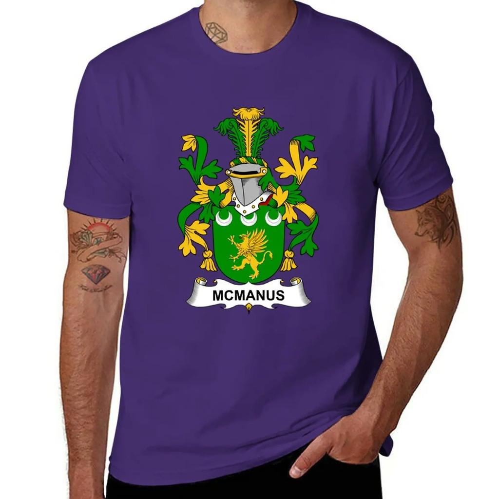McManus Coat of Arms - Family Crest T-Shirt plain vintage clothes men clothings