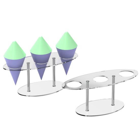 Держатель для мороженого с 3 отверстиями, прозрачная стойка для демонстрации вафельных рожков, суши, рулетов, для свадеб, дней рождения, годовщин