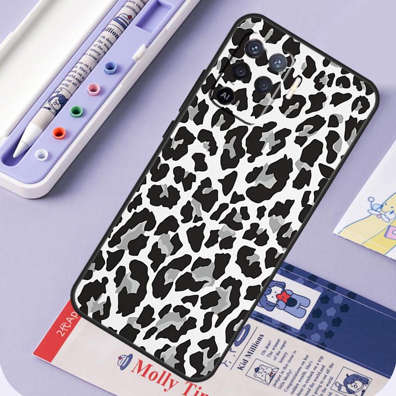 Leopard Print Black Cheetah Pattern For Oppo A60 A80 A40 A94 A74 A54 A15 A18 A38 A58 A78 A98 A16 A76 A96 A57 A17 A77 A5 Pro Case