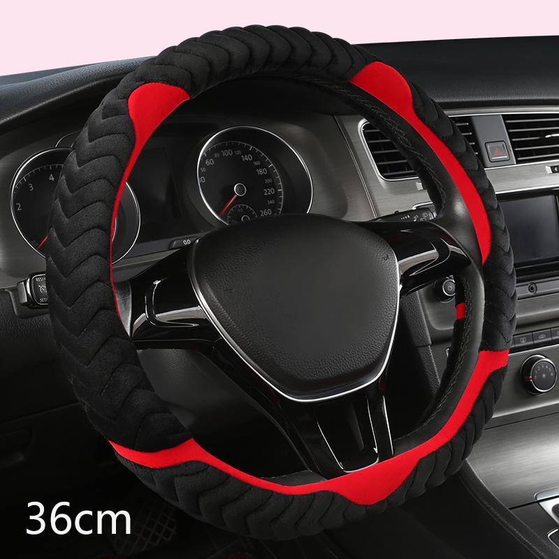 D/O Shape 36cm Car Steering Wheel Cover Plush for Honda Civic Ciimo Jade SUZUKI Alto LINGYANG NISSAN Juke Toyota Aqua Prius