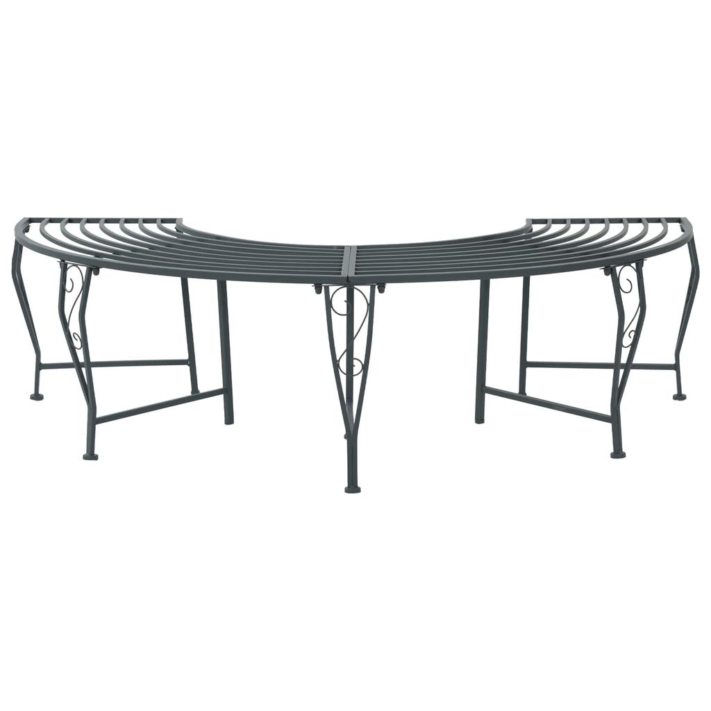 Tree Bench 4 Seater 160 x 80 x 44 cm Steel Silver Gray