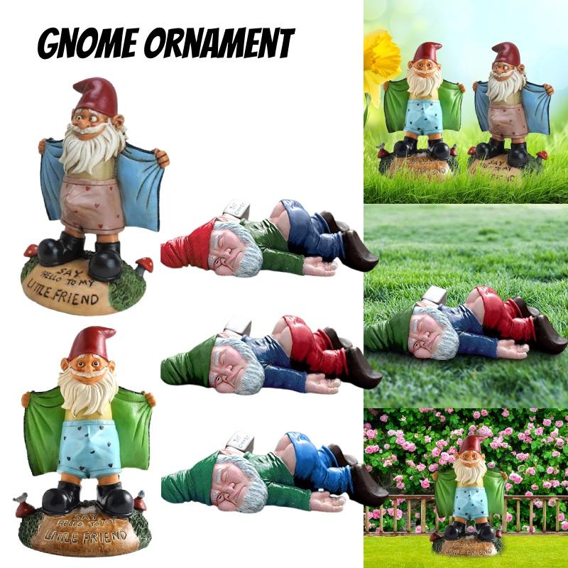 Садовая статуэтка Гном Непослушные украшения Смешной дом Миниатюрная статуэтка Гномы Смола