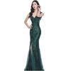 Русалка Идеально для и с Льстящим Дизайном [88flix] Платье, Зеленое, С Блестками, Формальное, Вечеринки, Свадьбы, Выступления, (XL)